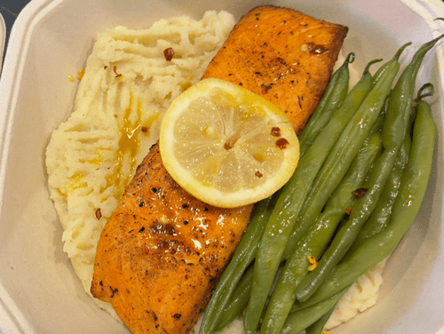 Salmon with Mashed Potatoes - haadishealthymeal