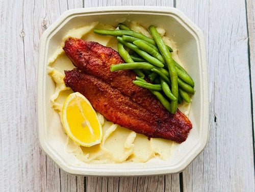 Cajun Spiced Basa Fish with Mash & Greens - haadishealthymeal